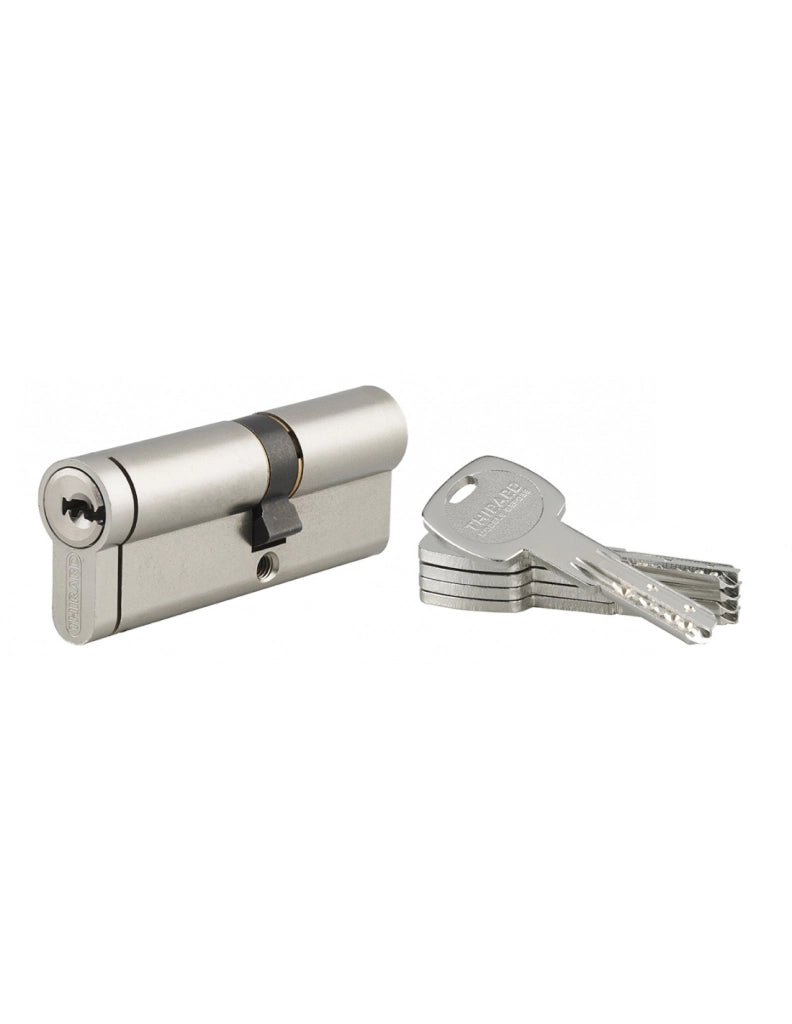Cilindro Transit 2 35 x 45 mm, nichelato, anti-perforazione, anti-scasso, 5 chiavi – THIRARD