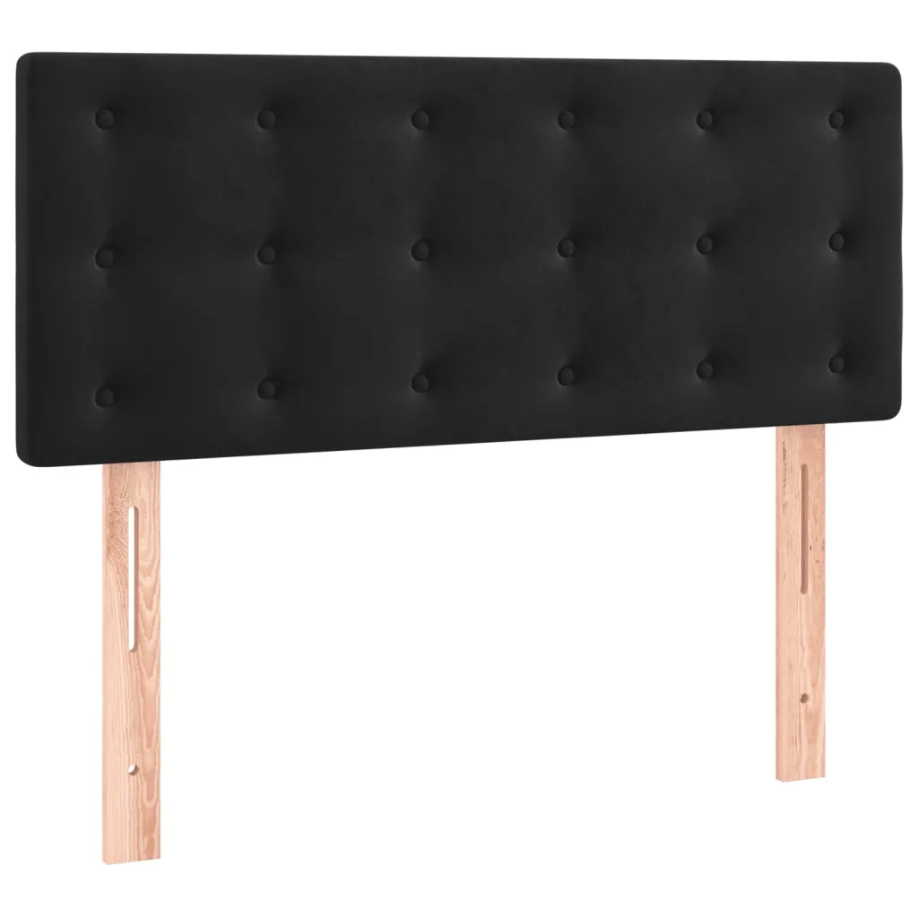 Letto a Molle con Materasso e LED Nero 80x200 cm in Velluto