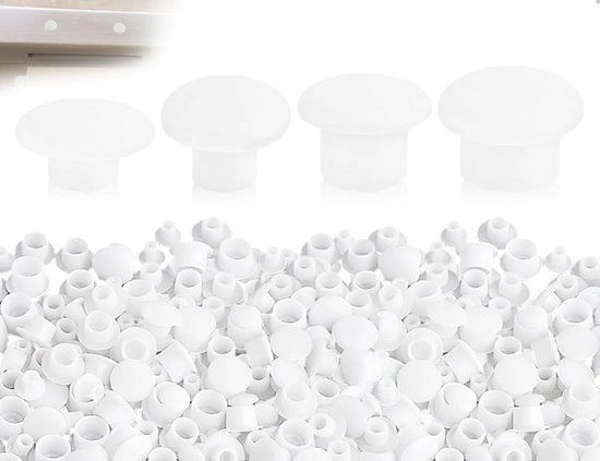 Diamantati coperture per fori 140 pezzi - plastica - stoppi blindati - chiusura di fessure - viti per mobili decorazioni - 4 dimensioni - finitura bianca - chiodi per fori