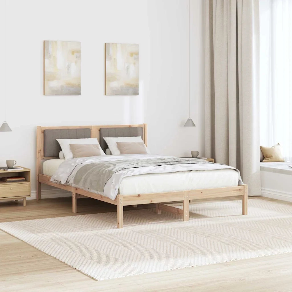 Letto con Testiera Rivestita Talpa 135 x 190 cm Pino massello 878272