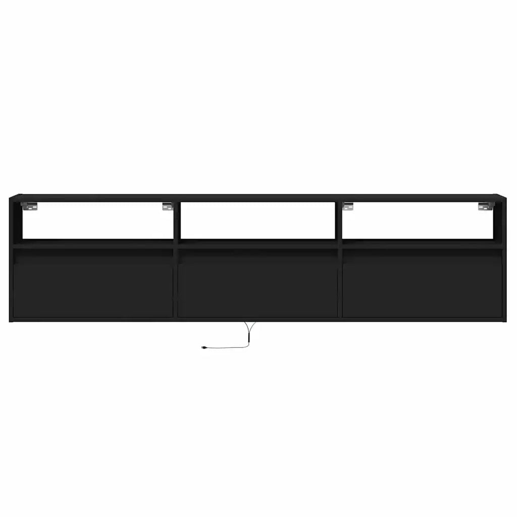 Mobile TV a parete con LED Nero 180x31x45 cm 3307941