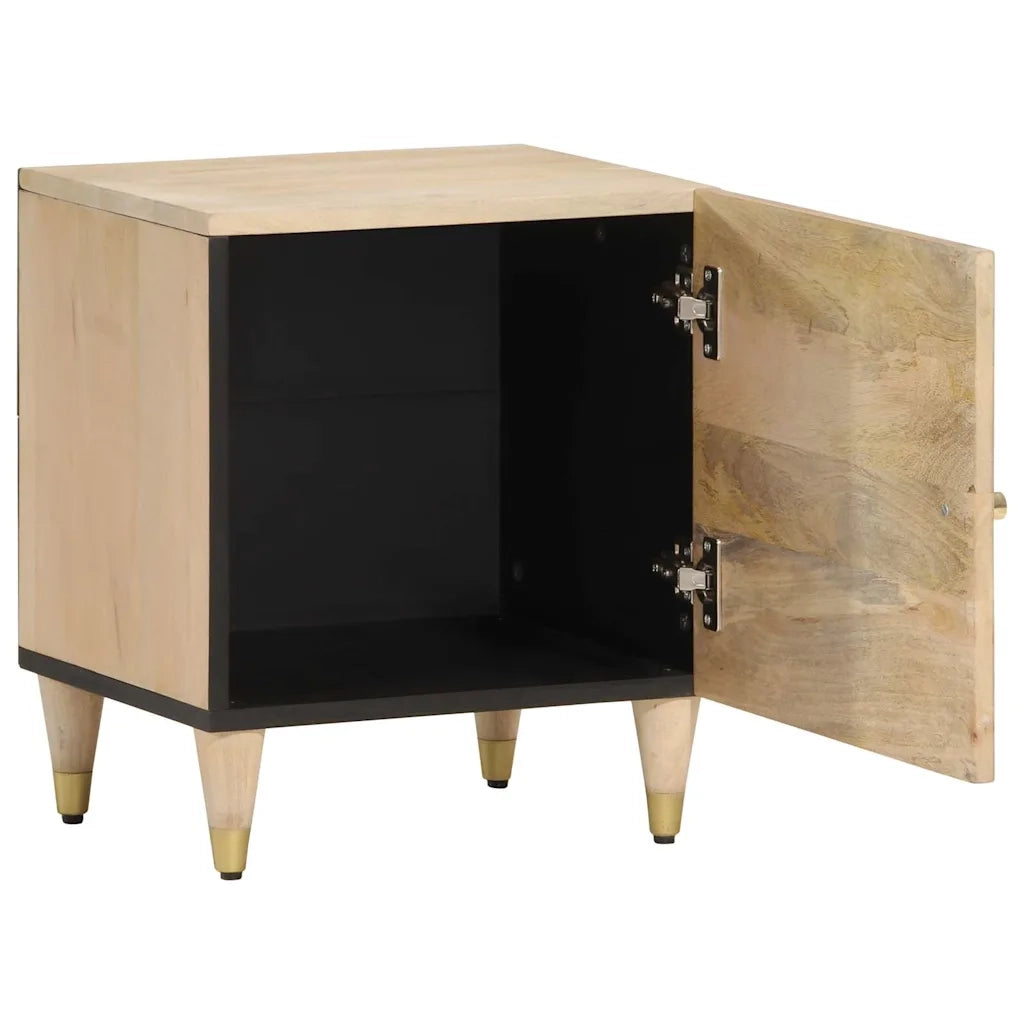 Comodini 2pz-Set di 2 Tavolino da notte 40x33x46 cm in Legno Massello di Mango 522277