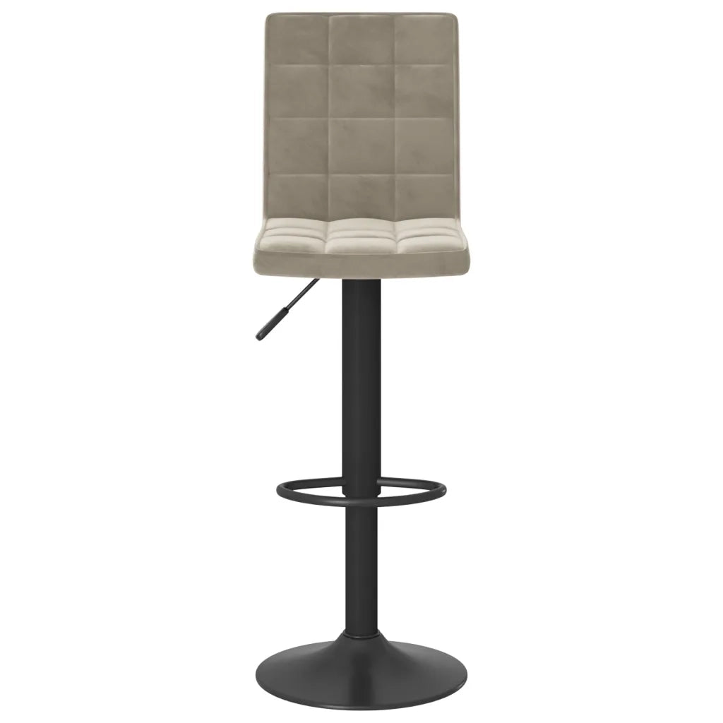 Sgabello da Bar Grigio Chiaro in Velluto 335752