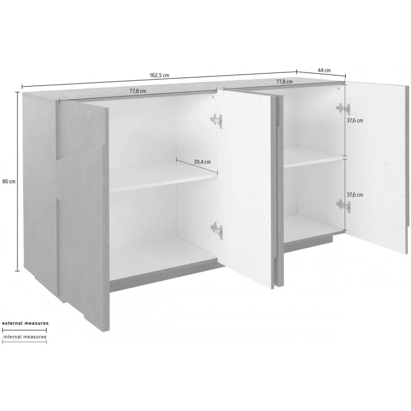 Credenza Ping 160 – 4 ante – Ardesia
