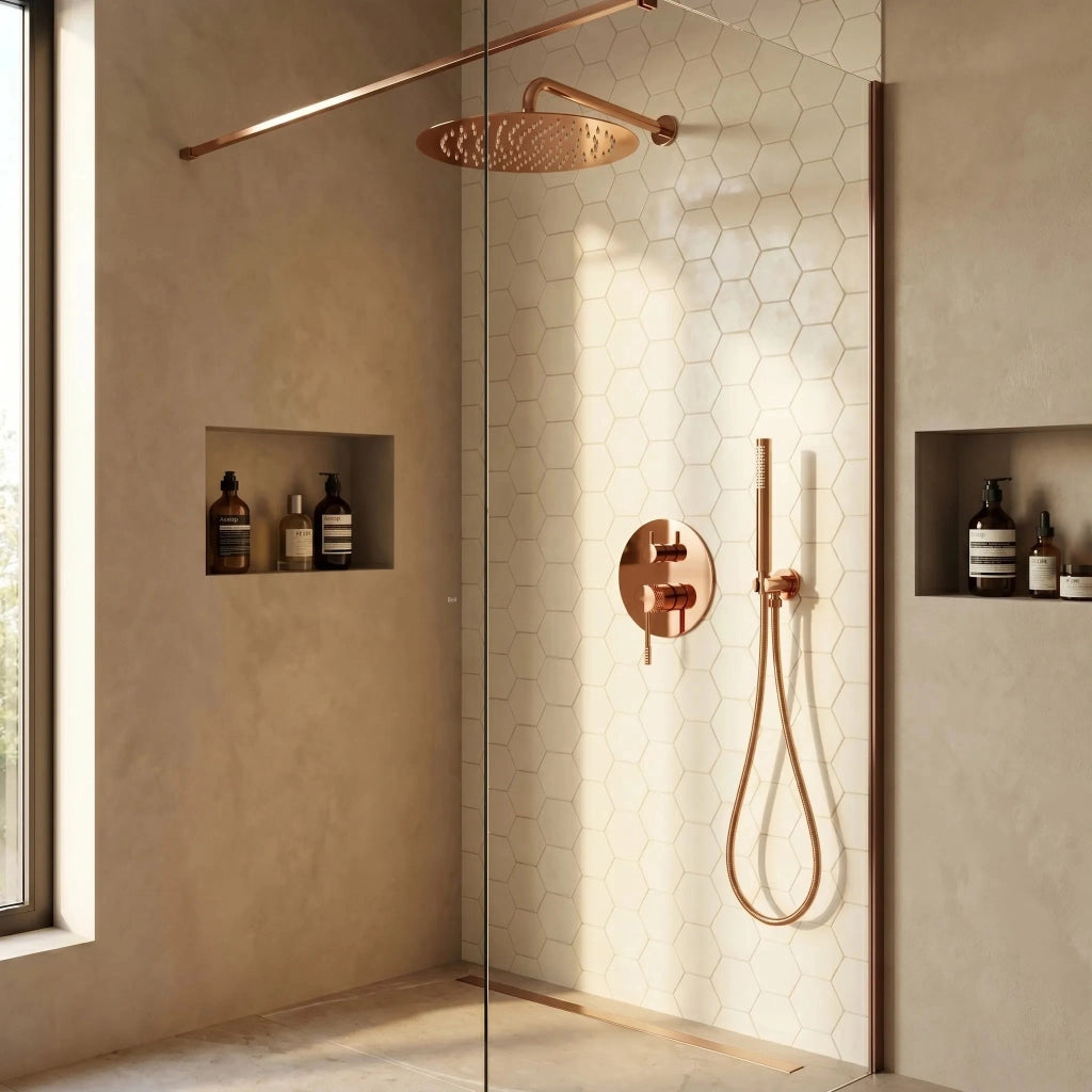 Set Doccia Da Incasso Rea Venti Copper + Box