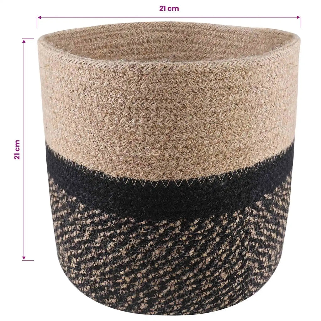 2 pz Set di Fioriere | Cassetta per fiori | Vasi per Piante Naturale e Nero ? 21 x 21 cm