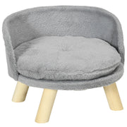 Cuccia per cani, lettino per gatti, divano per cani con piedini in legno antiscivolo e cuscino, grigio, 40,5x40,5x33 cm, per uso interno