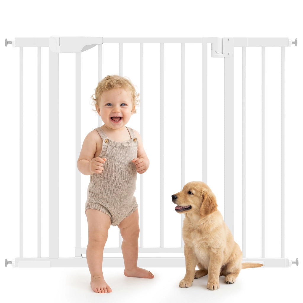 Cancelletto di Sicurezza per Bambini ¨C Xylo ¨C 76-102x76cm Bianco Autochiu. senza Forare