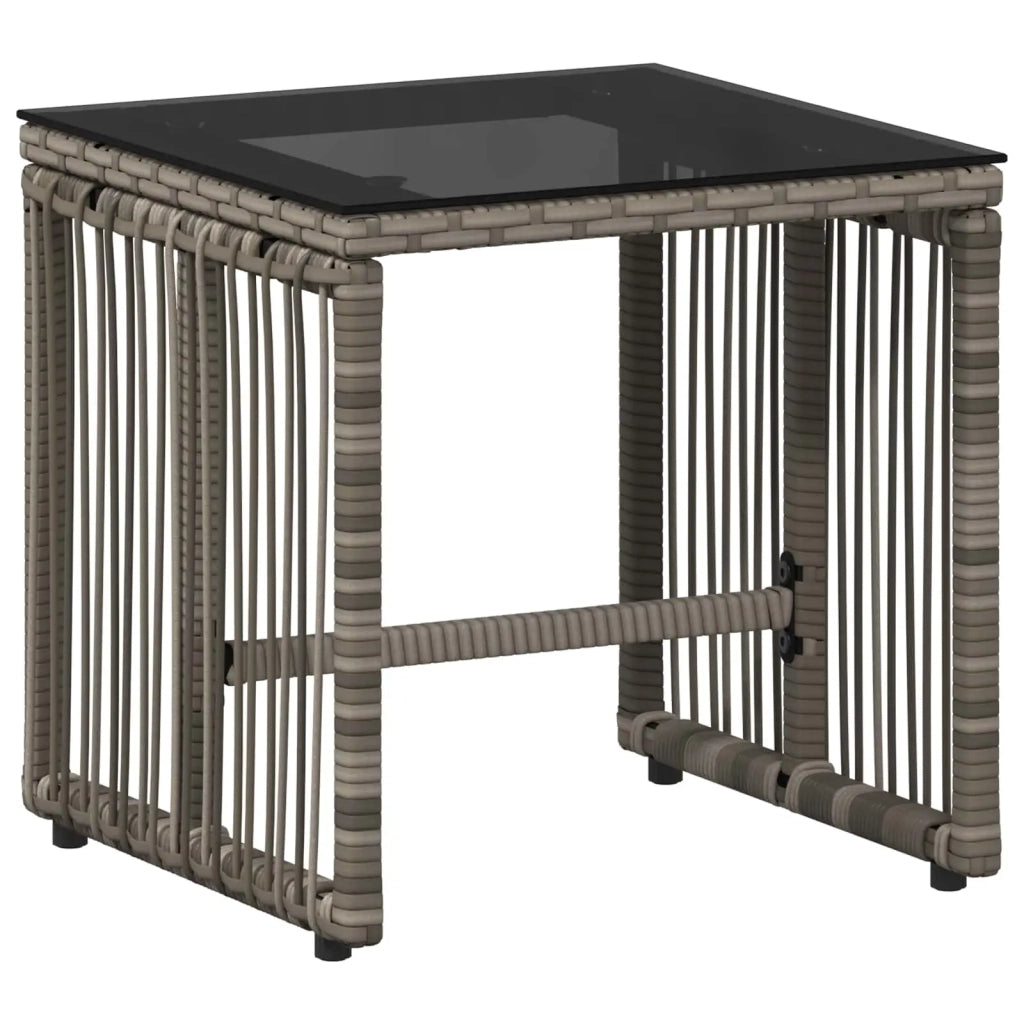 Set di Mobili da Esterno 11 pz | Set Salotto da Giardino Grigio e Blu Navy polyrattan