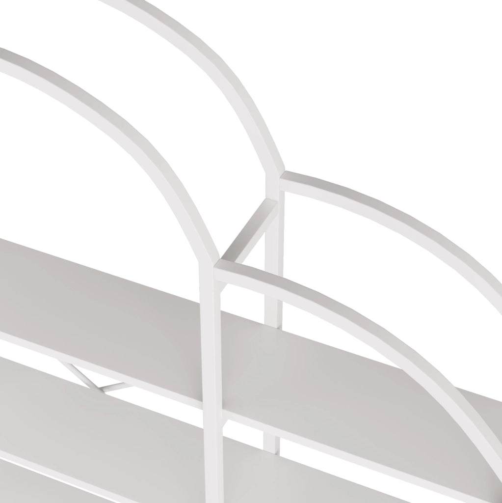 Scaffale 170x26x190 cm a 5 ripiani con decorazione a nuvola in MDF e metallo bianco