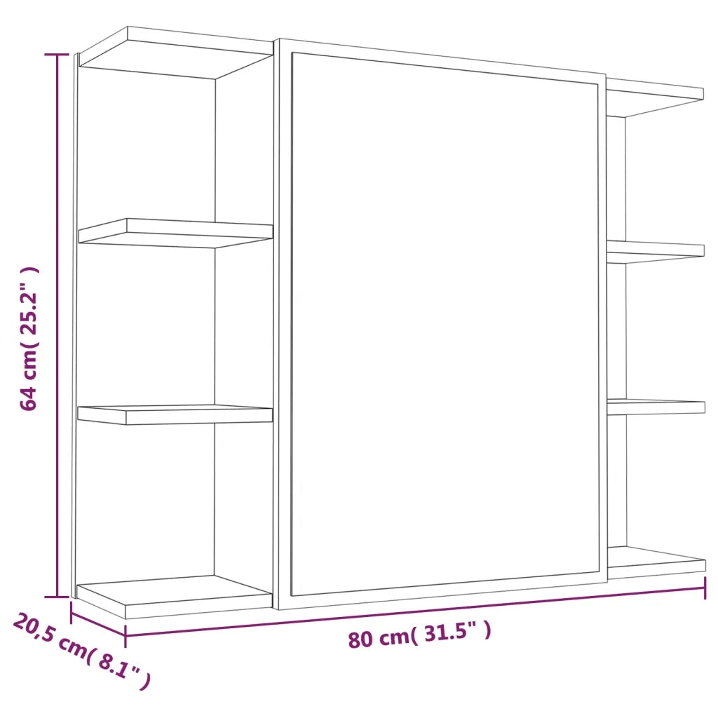Set Mobili da Bagno 3 pz Rovere Fumo in Legno Multistrato 3187606