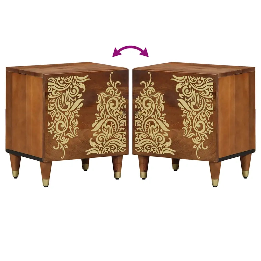 Comodino con porta 2 pcs Marrone miele 40 x 33 x 46 cm 4018733