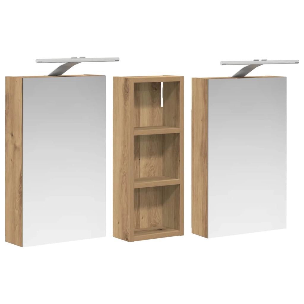 Set di Armadi da Bagno | Armadio da bagno con lo scaffale 3 pz 80 x 10,5 x 50 cm
