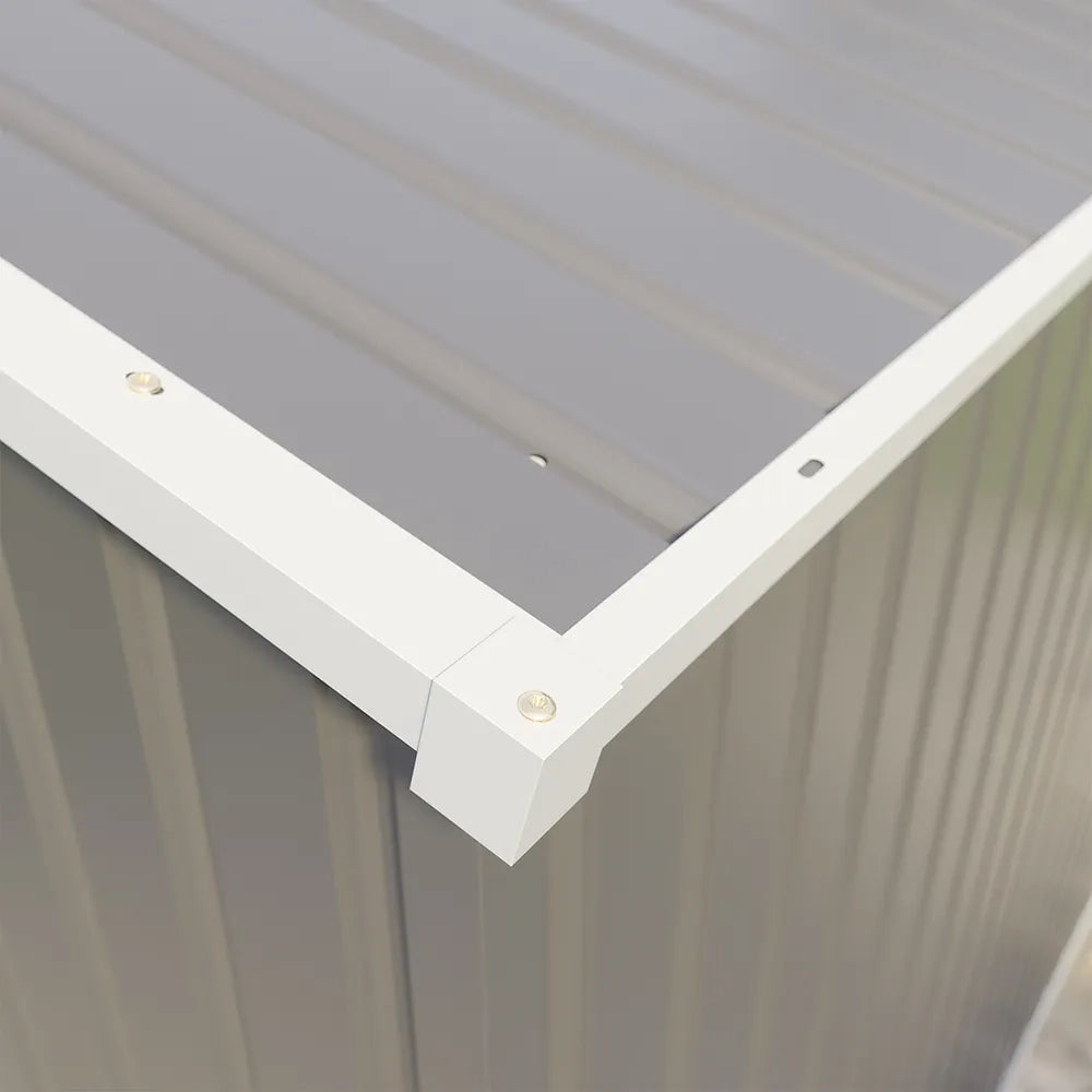 Casetta da giardino in acciaio zincato grigio 2,56x2,56xh2,16m - 111kg -  6,55 metri quadri
