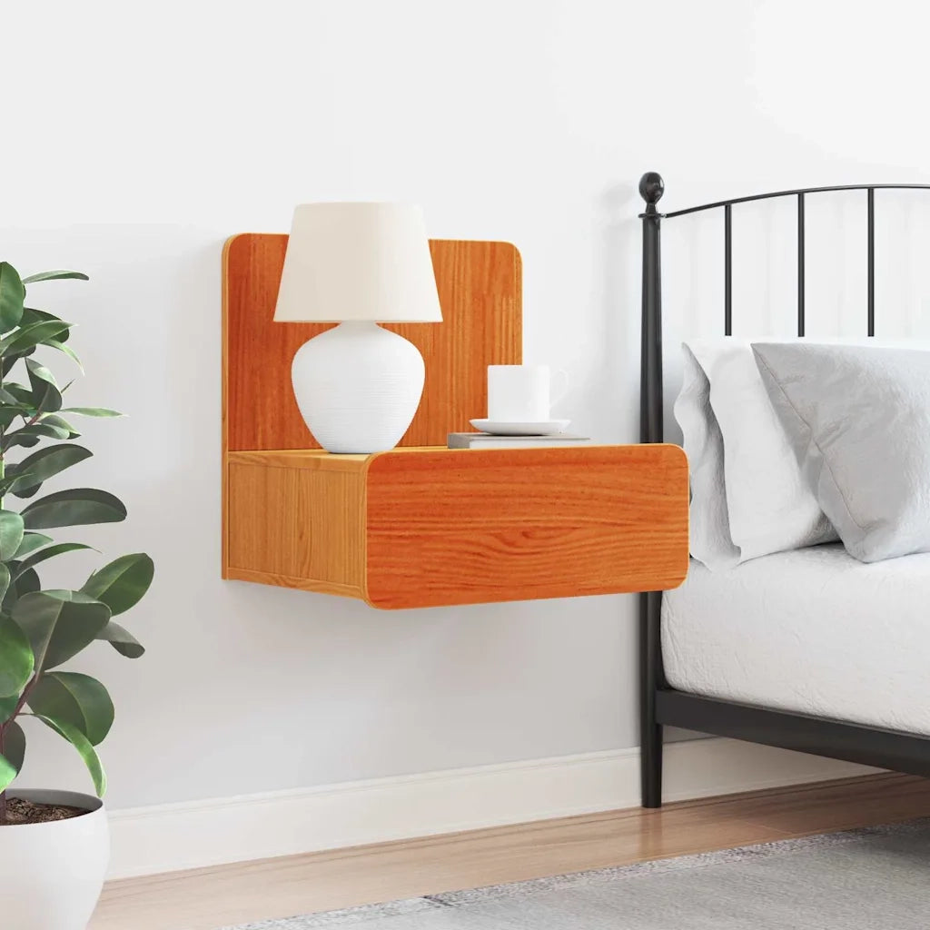 Comodino | Armadio da Notte | Mobiletto da notte con cassetto Marrone cerato 44 x 32,5 x 40 cm