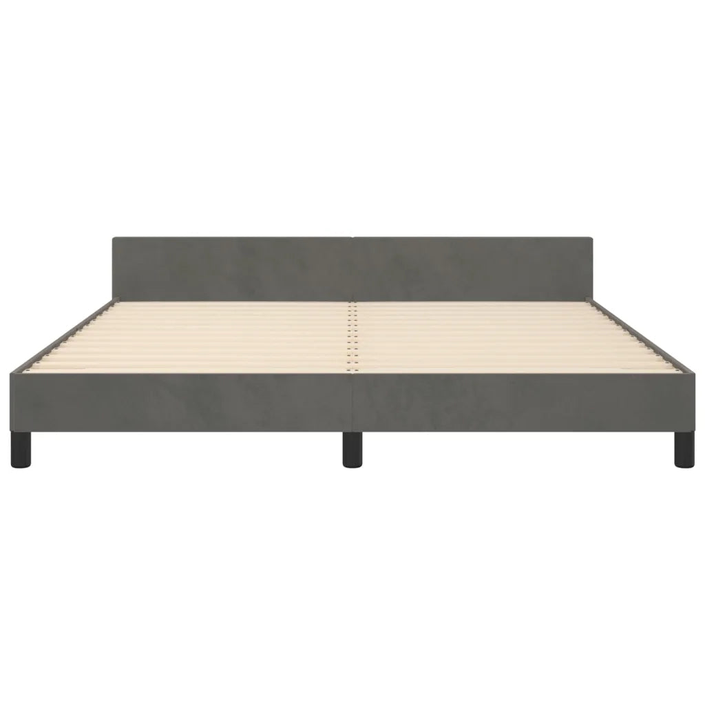 Giroletto senza Materasso Grigio Scuro 160x200 cm Velluto