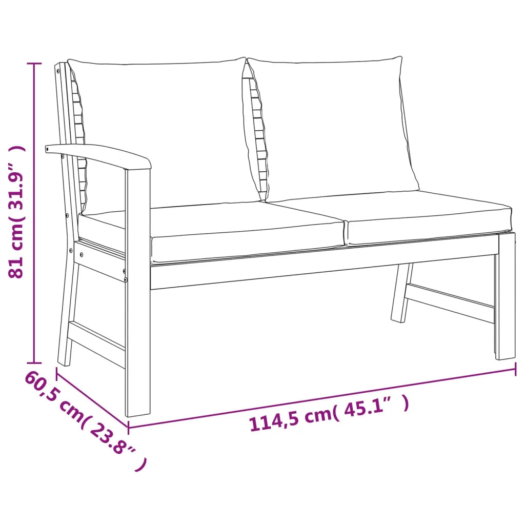 Set da Pranzo da Giardino 6pz con Cuscini Legno Massello Acacia 3154965