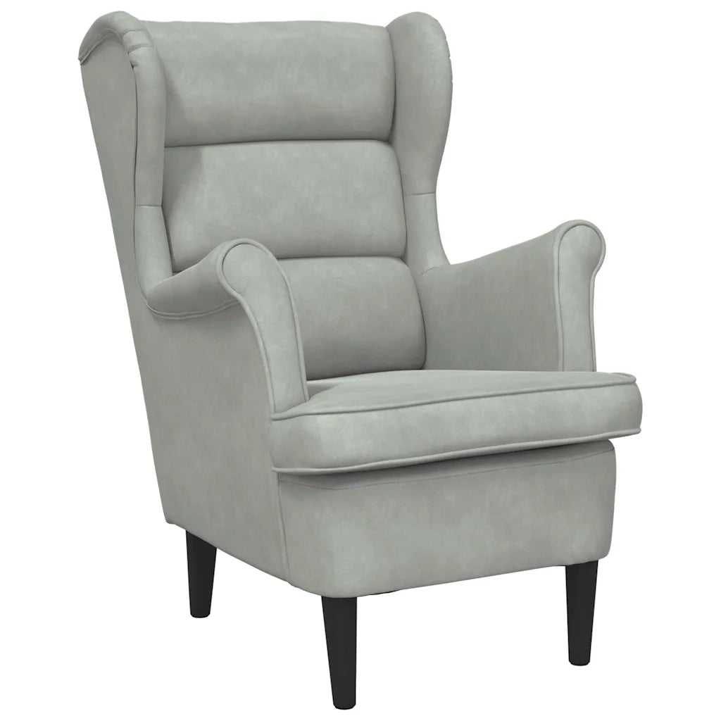 Poltrona Grigio Chiaro Velluto