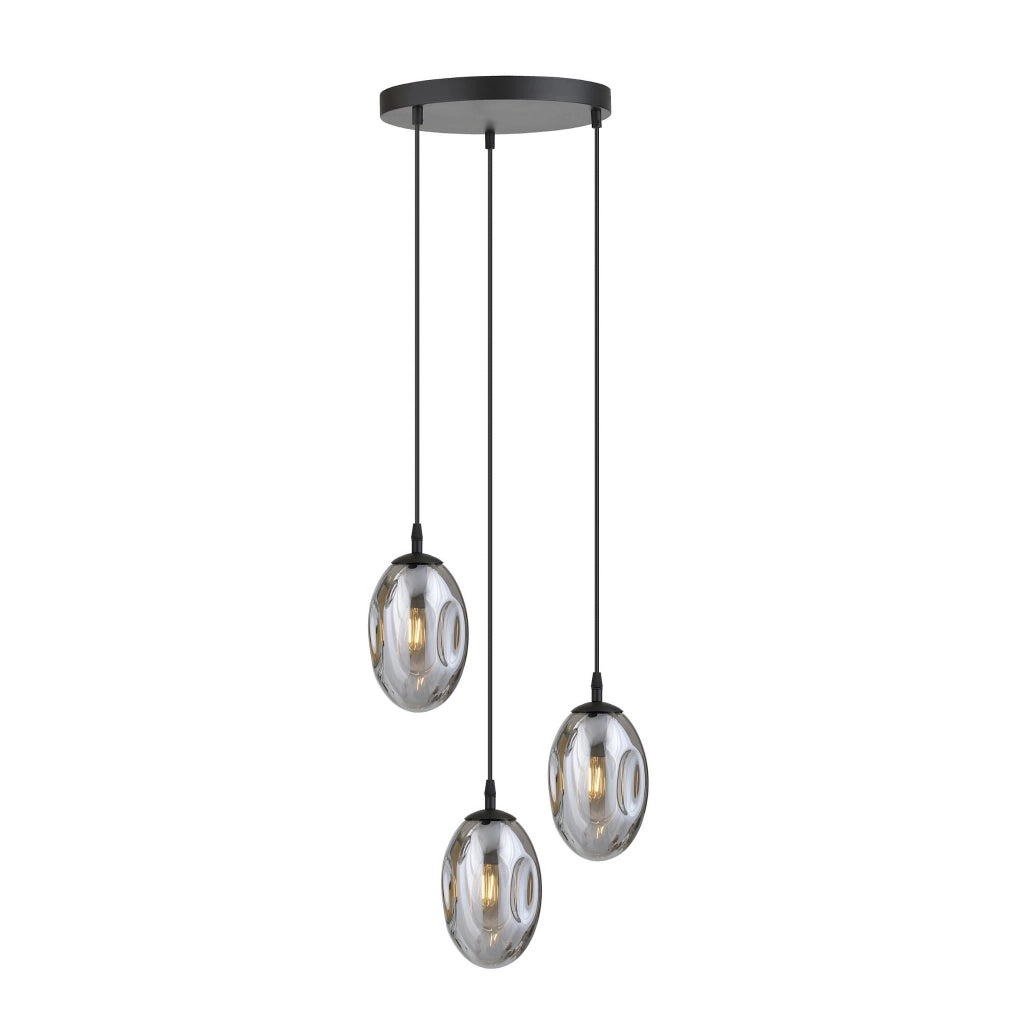 Lampadario Emibig Astral 3 3xE14 nero cromo grafite