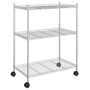 Scaffale portaoggetti a 3 ripiani con ruote 60 x 35 x 81 cm cromato 150 kg 02_0000658