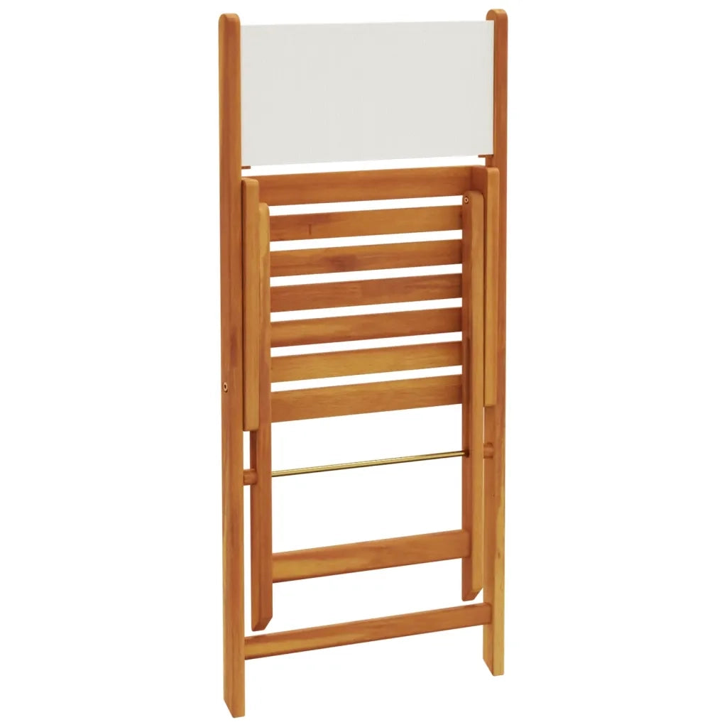 Set Pranzo da Giardino 5pz Crema in Tessuto e Legno Massello 3281784