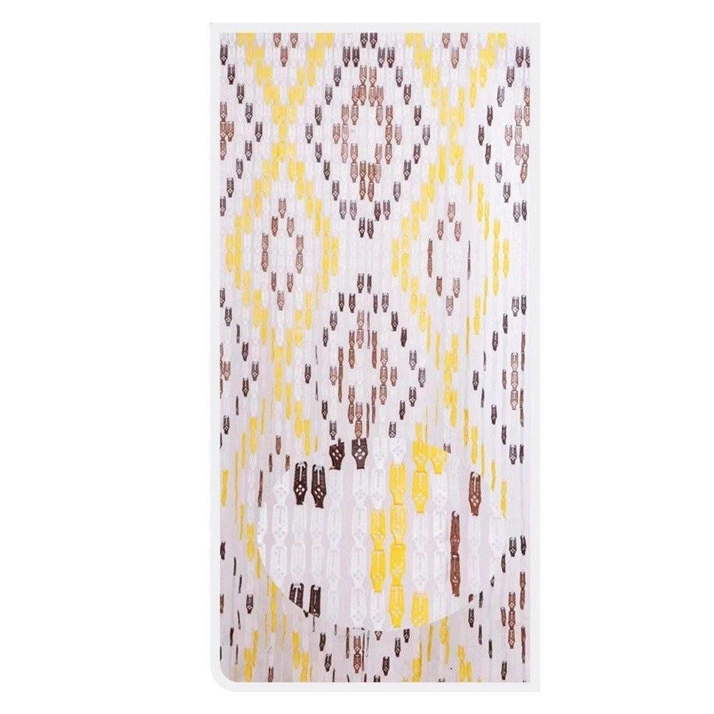 Trade Shop - Tenda Moschiera Con Piastrine In Pvc Decoro Rombo Marrone 140x230cm Tpl25 017392 -