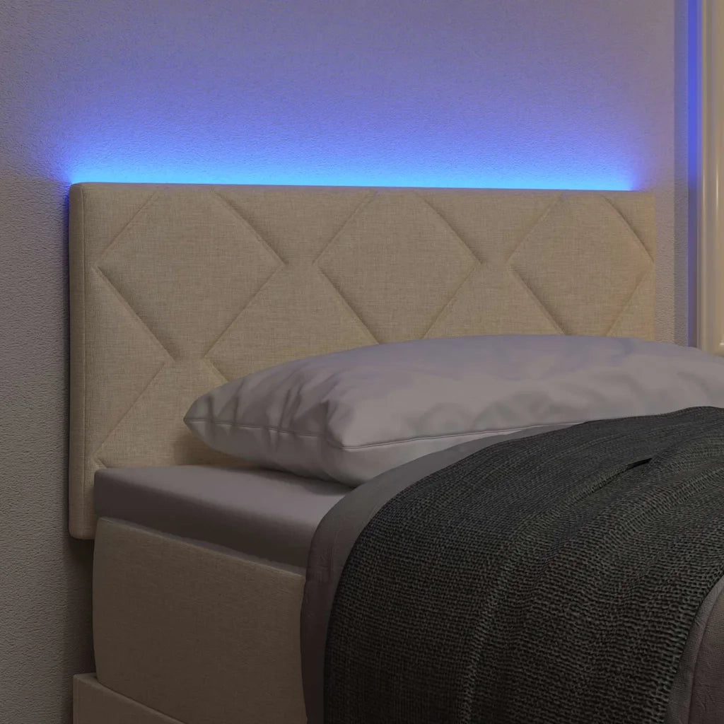 Testiera LED Crema 80 cm Tessuto 3338179