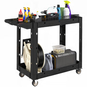 Carrello Servante a 2 Livelli con Maniglia Laterale ¨C zephmum ¨C Nero