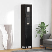 Credenza-Buffet-Armadio da cucina Rovere Nero 69,5 x 34 x 180 cm Legno multistrato 757886
