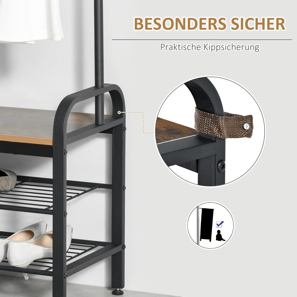 Appendiabiti con ripiani ¨C Minimal ¨C Nero 72x34x185 cm