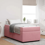 Struttura del letto con materasso Rosa 90 x 190 cm Tessuto
