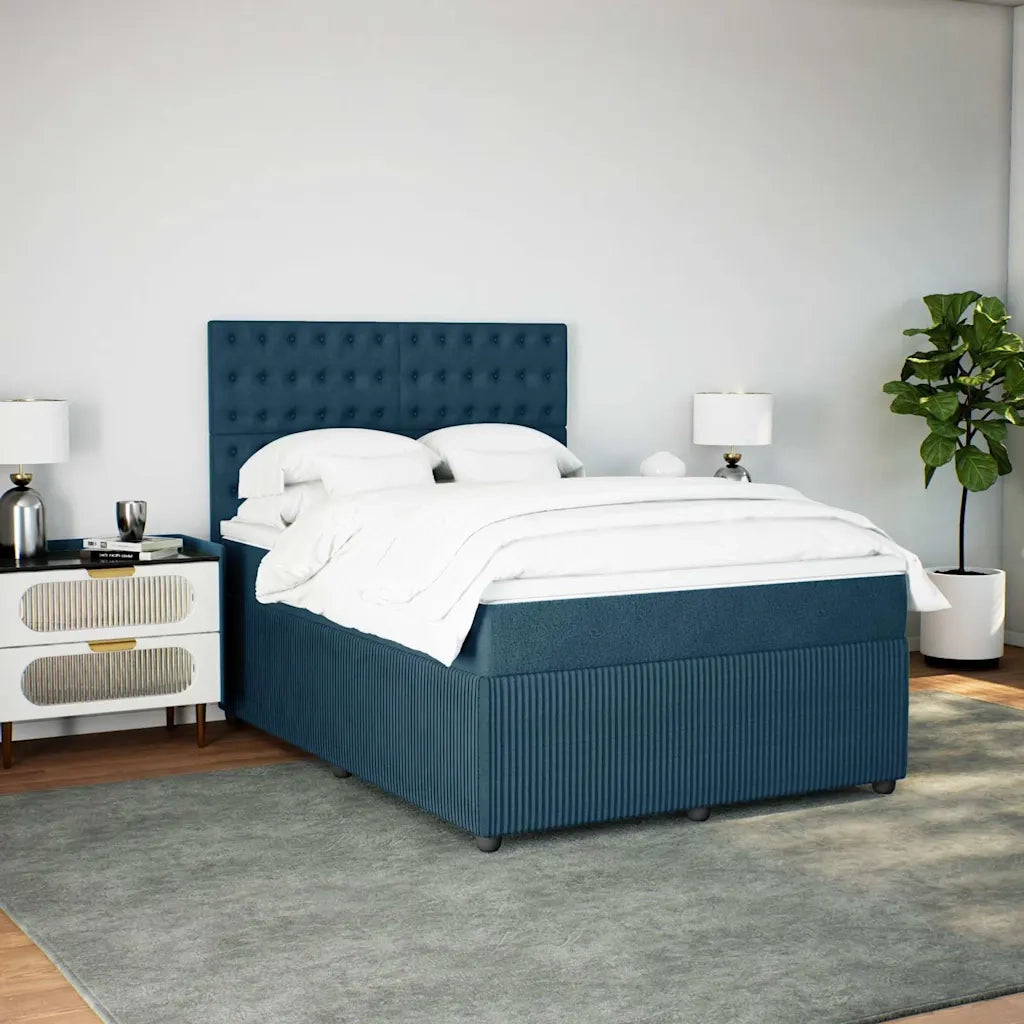 Giroletto a Molle con Materasso Blu 140x200 cm in Velluto 3294674