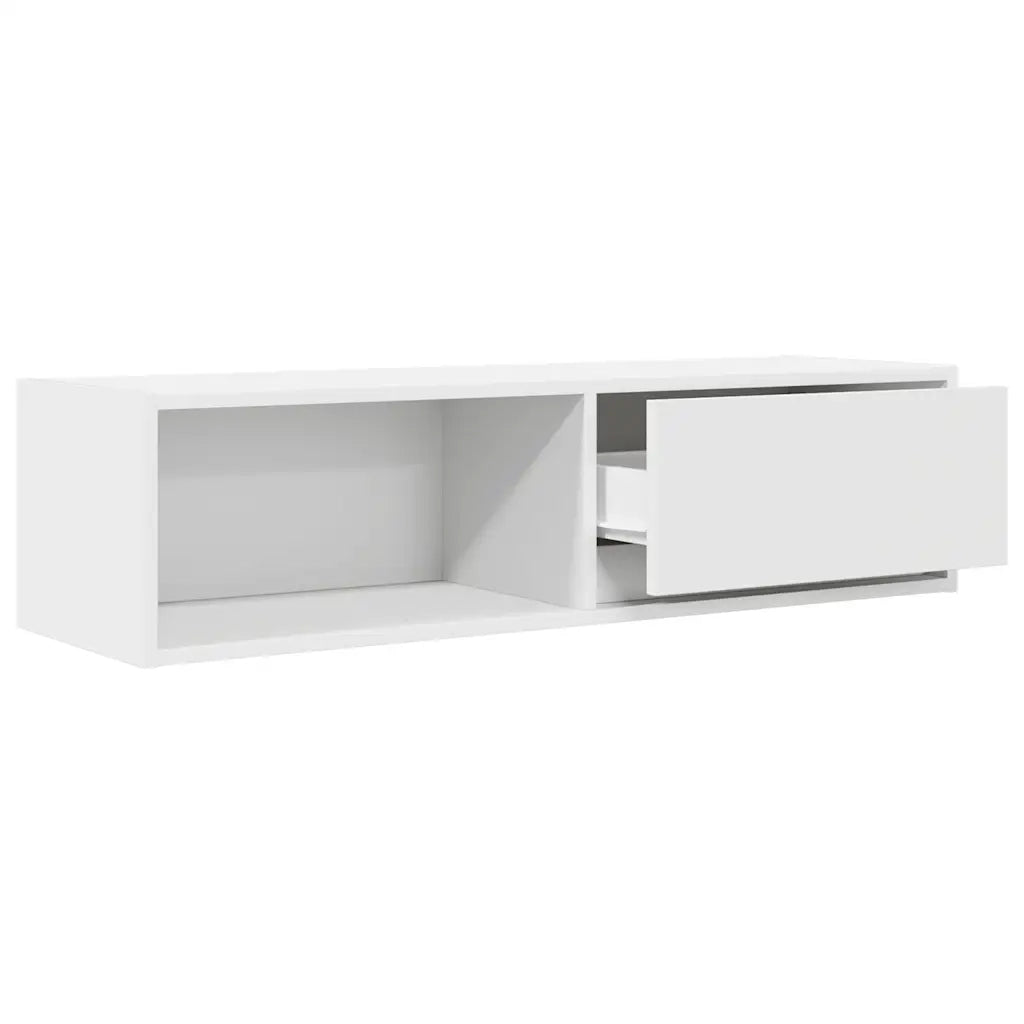 Mobili TV a Parete 2pz Bianchi 100x31x25,5 cm Legno Multistrato 861473