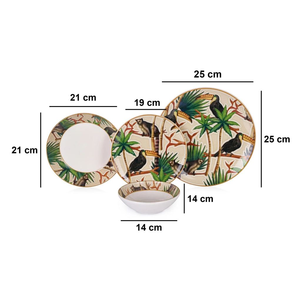 Nokarara, Servizio Piatti set da 24, Multicolore