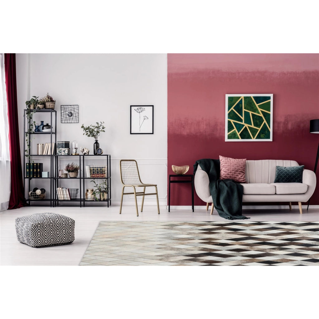 Tappeto Eclipse 500 in Vera Pelle Grigio 120x170 cm