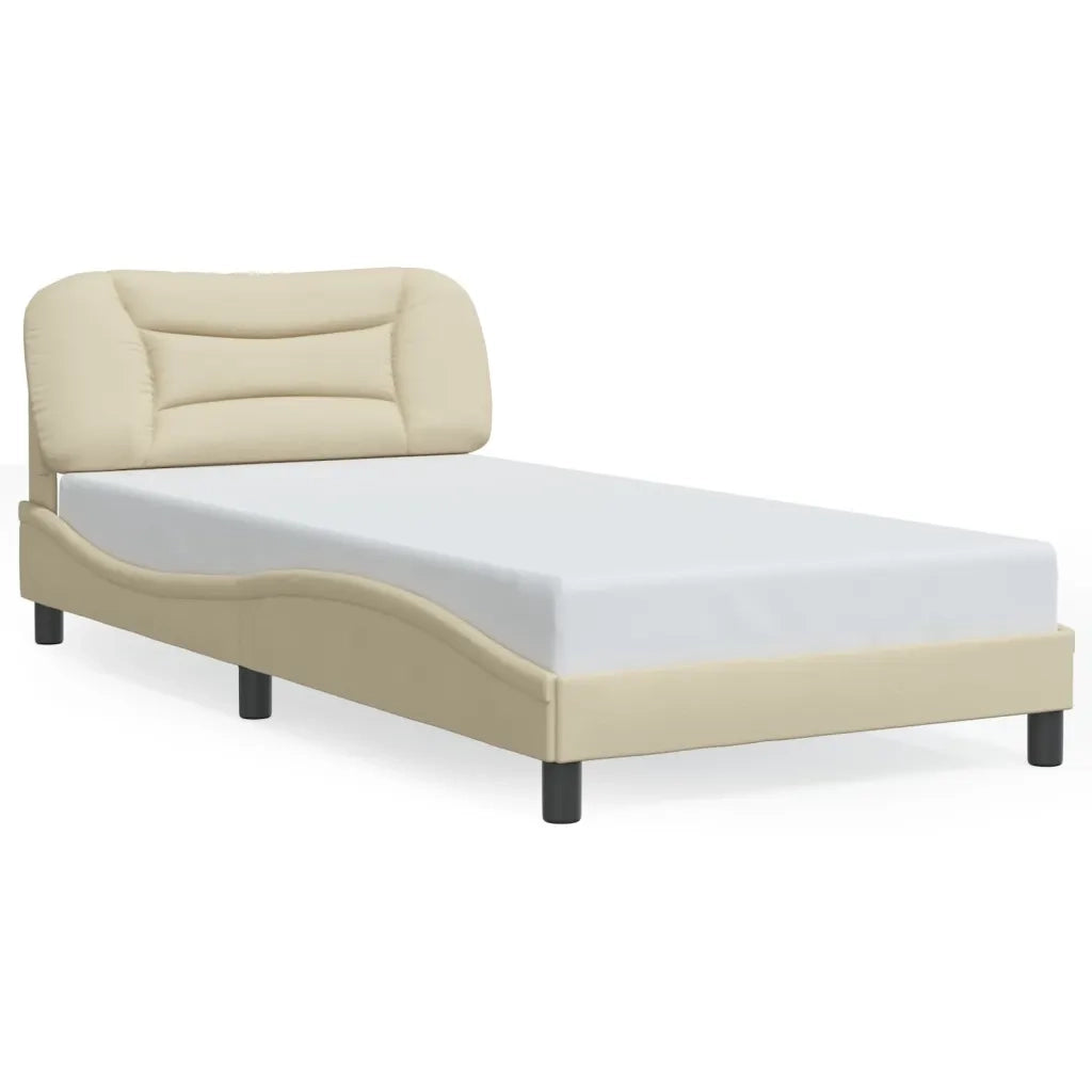 Giroletto con LED senza Materasso-Struttura Letto Hvar Crema 100x200 cm in Tessuto