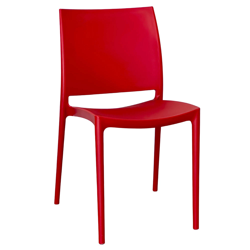 Sedia da sala da pranzo Altea in plastica colore rosso modello comfort