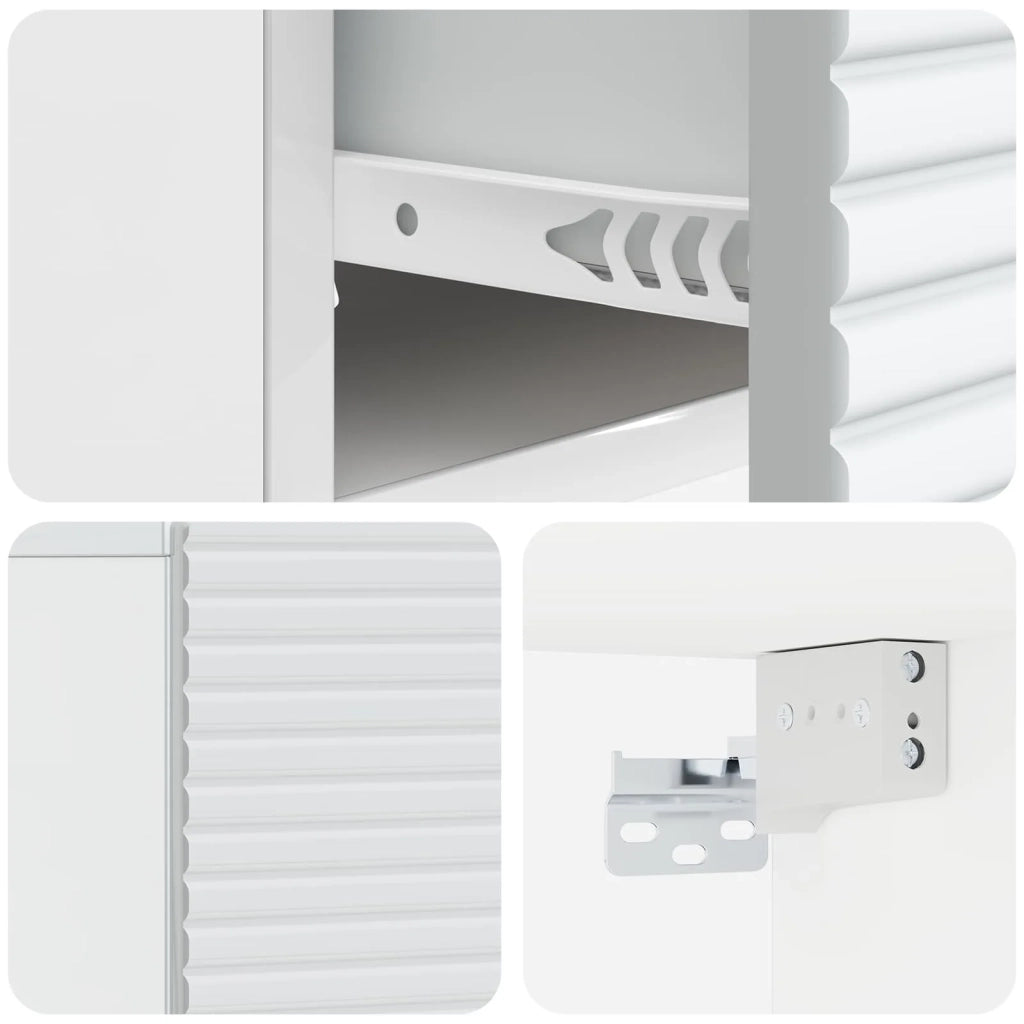 Mobiletto da notte a muro Bianco Lucido 49 x 34,5 x 20 cm 898623