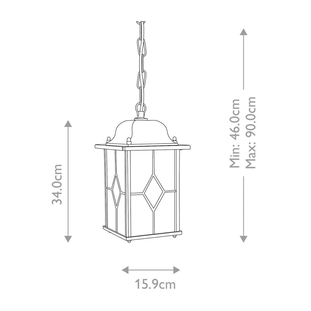 Lampada a sospensione esterna nera E27 60W Wexford Elstead