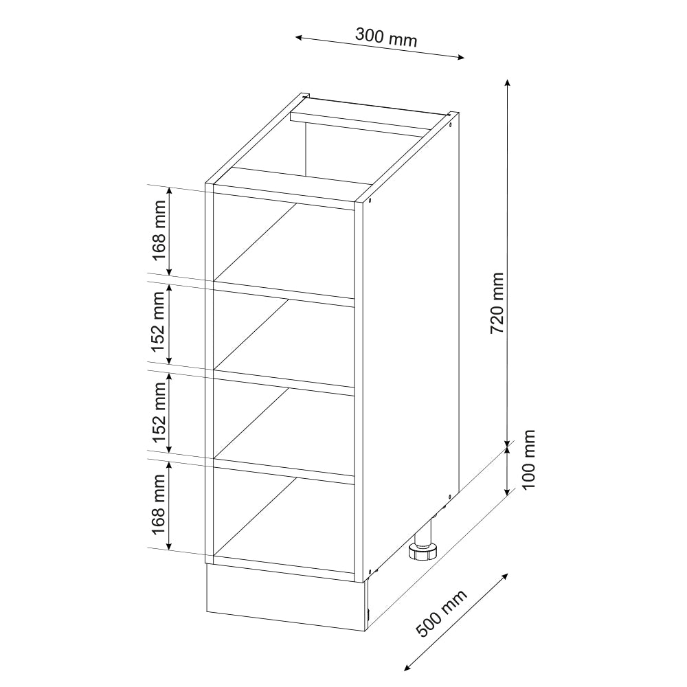 Scaffale da cucina Fame-Line Antracite/Antracite 30 cm, PL Marmo Vicco