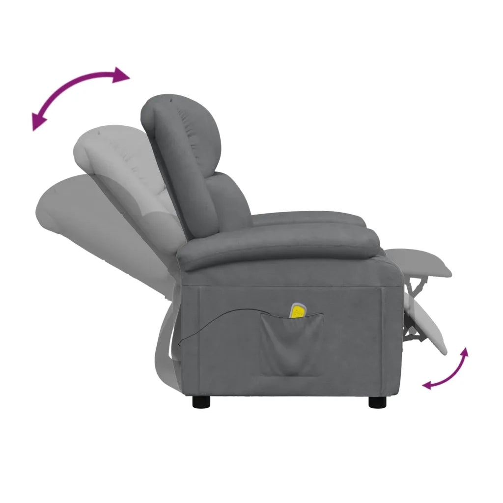 Poltrona Massaggiante | Sedia Relax Antracite in Similpelle