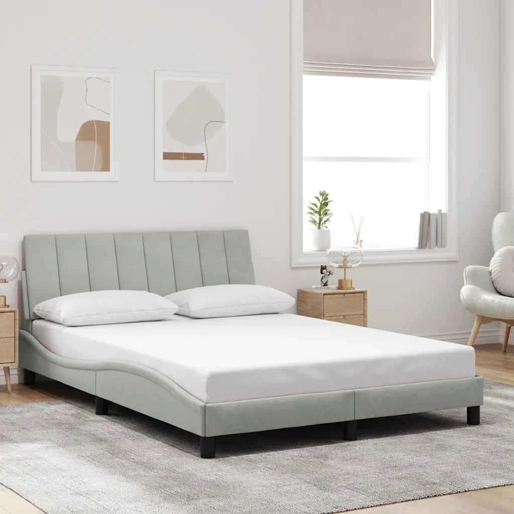 Giroletto senza Materasso Hanko Grigio Chiaro 120x200 cm Velluto 3207837
