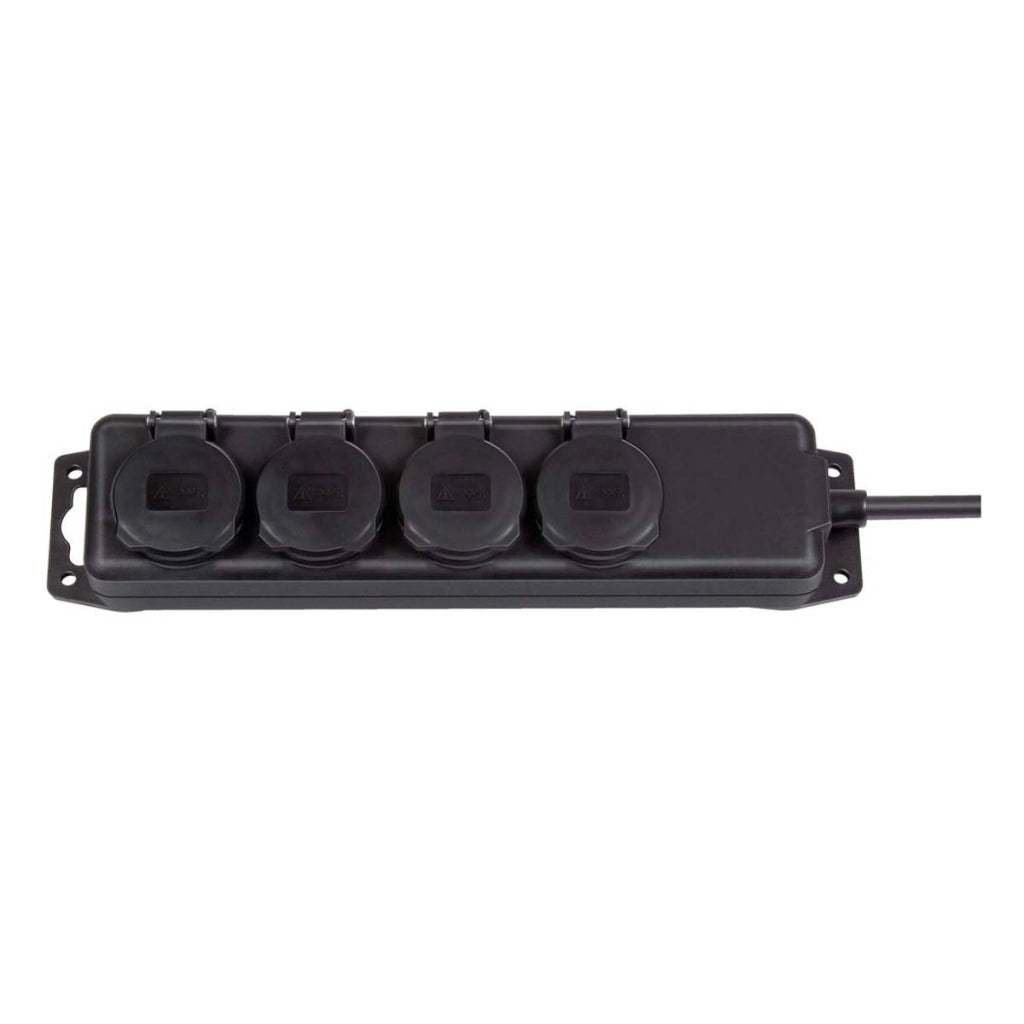 Presa multipla con 4 prese di tipo F da 2 m IP44 Nero Brennenstuhl