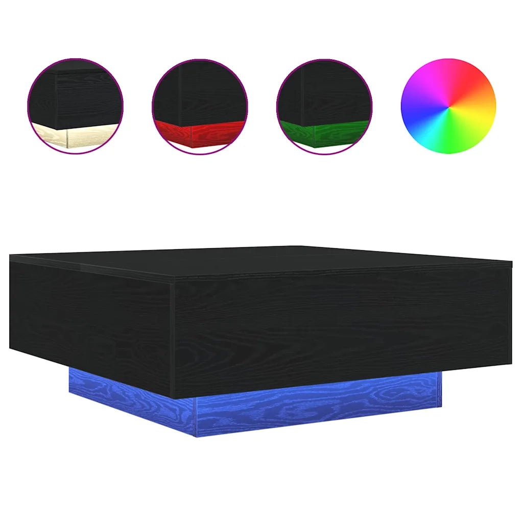 Tavolino da salotto | Tavolino da caff¨¨ | Tavolino da Soggiorno Rovere Nero 80 x 80 x 31 cm