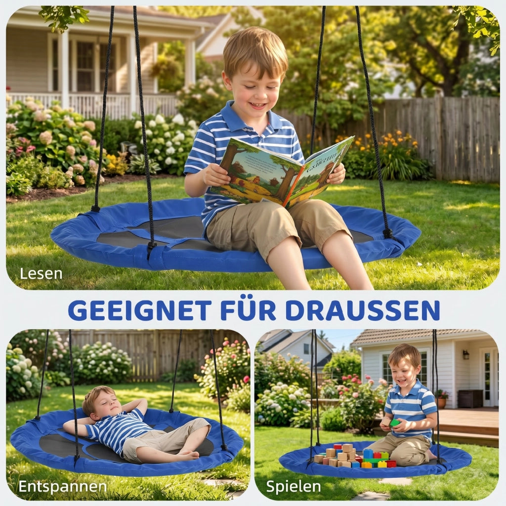 Altalena a nido per giardino ¨C Xylo ¨C ¦µ110 cm blu resistente alle intemperie fino a 100 kg