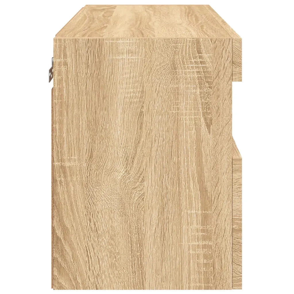 Mobile TV a Parete con Luci LED Rovere Sonoma 60x30x40 cm 837187