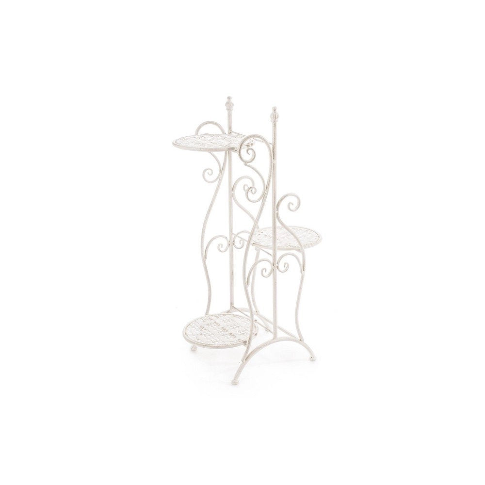 Set 3 Porta Fiori Acciaio Bianco Shabby da Interno H80 - IRENE