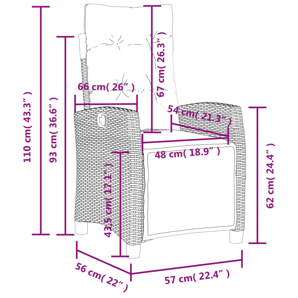 Set da Pranzo da Giardino 5 pz con Cuscini in Polyrattan Grigio 3277402