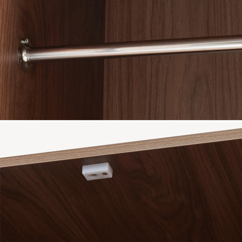 Armadio Guardaroba Norg con 3 Ante e 4 Scomparti 191x120x52 cm - Effetto Noce [en.casa]