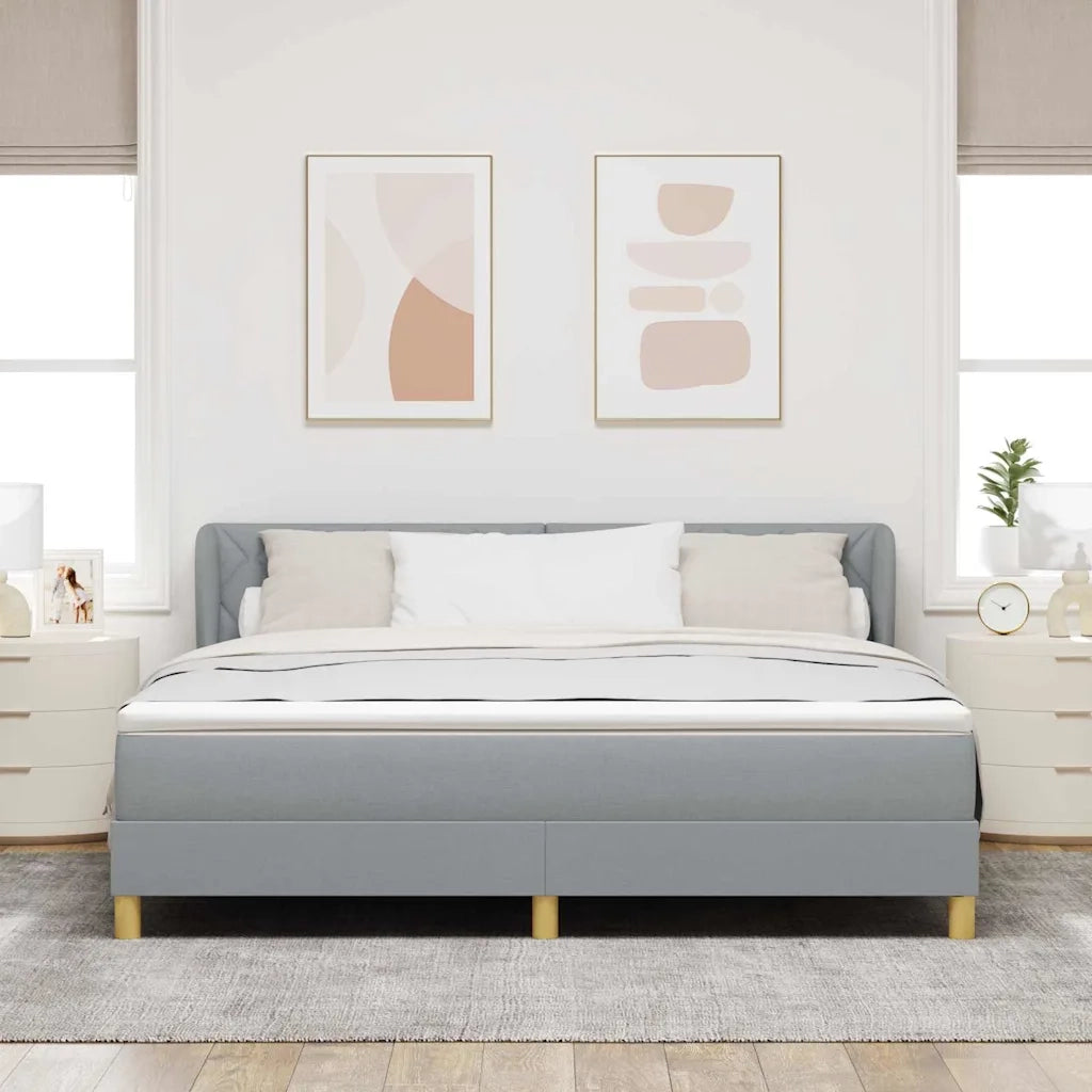 Letto a molle con materasso Grigio chiaro 180 x 200 cm Tessuto 3340290